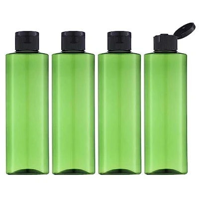 Afbeelding van Toureal 250 ml reisflessenset met flip cap (4 stuks), lege dispenser, plastic flessenset, vulflessen voor cosmetica trechter (groen)