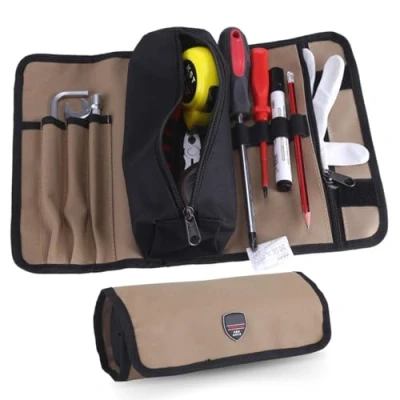 Afbeelding van Gereedschapstas,Tool Bag,36 * 25cm Duurzaam Canvas Elektricien Roll Up Tool Bag Hardware Gereedschap Waterdichte Opbergtas Organizer