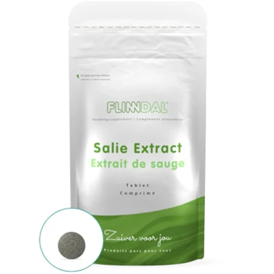 Afbeelding van Flinndal Salie Extract Tabletten Helpt bij Opvliegers 90