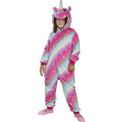 Afbeelding van FUNIDELIA Veelkleurig Unicorn Onesie Eenhorrn kostuum voor meisjes Maat: 135 152 cm