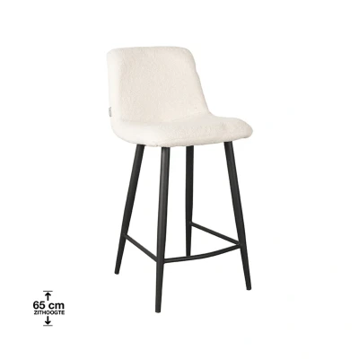 Afbeelding van LABEL51 Barkruk Jep Ivory Teddy Zithoogte 65 Majorr