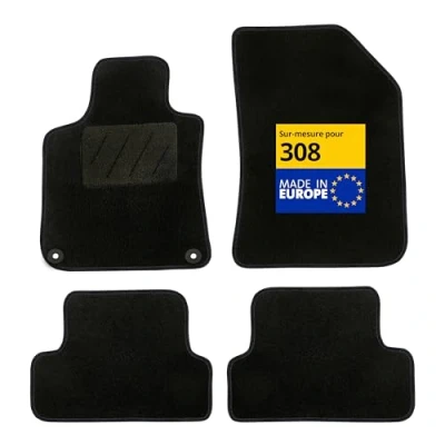 Afbeelding van DBS Automatten op maat gemaakt voor 308/308SW (2013 2021) met bevestigingsclips antislip vloermatten auto&#039;s tapijt Galaxy 4 delig