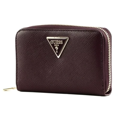 Afbeelding van GUESS Portemonnee Laurel SLG Medium Zip Around Wallet Plum Paars