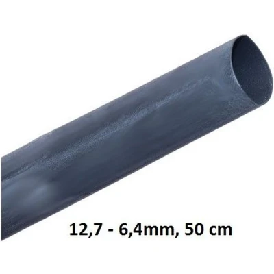 Afbeelding van Krimpkous zwart universeel 12,7 6,4mm, per stuk (50 cm)