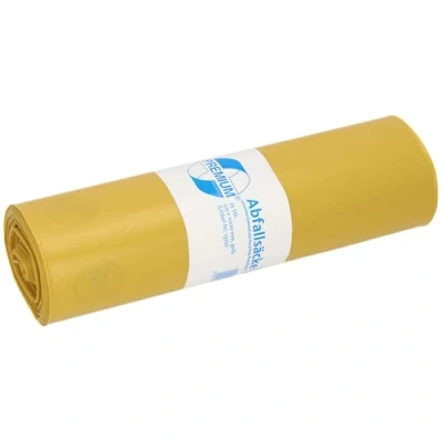 Afbeelding van Vuilniszakken gele zak DEISS PREMIUM 70, 90 of 120 liter, 70 Liter 60 my, geel, 1