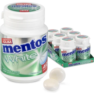 Afbeelding van Mentos White Green Mint 6 Potten