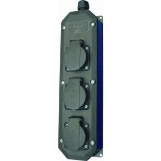 Afbeelding van Hateha nylon wand contactdoos randaarde vd16 3 m zwart opbouw 12 112 002
