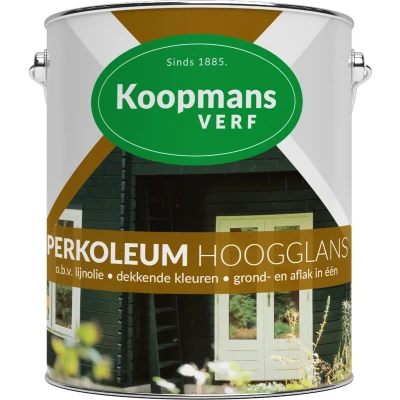 Afbeelding van Koopmans Perkoleum Hoogglans Dekkend Ready Mixed 2,5 ltr 201 wit Buitengevel &amp; Tuin