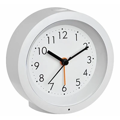 Afbeelding van TFA Dostmann GENUA 60.1029.02 analoge wekker met sweep uurwerk, kunststof, wit, L110 x B50 H145 mm