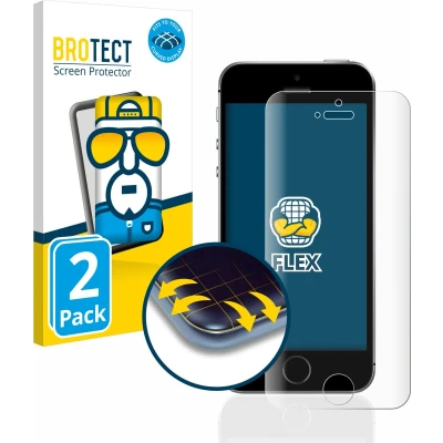 Afbeelding van BROTECT Screenprotector voor Apple iPhone SE 2016 Folie Beschermfolie transparant volledig dekking (2 Stuks)
