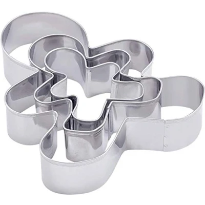 Afbeelding van Dr. Oetker Cookie Cutters set peperkoekmannetje, Gingerbread Man uitsteekvormen van roestvrij staal, uitsteekvormpjes voor koekjes en fondant in verschillende maten, aantal: 1 x 3