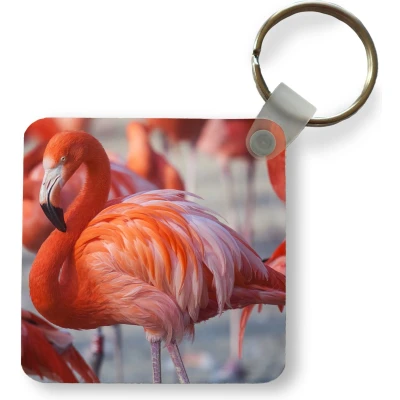 Afbeelding van Sleutelhanger Uitdeelcadeautjes Flamingo Vogel Dieren Roze Plastic