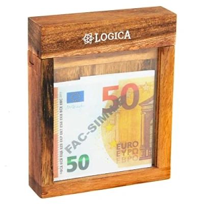 Afbeelding van Logica Puzzles art. Lastig Veilig M Houten Hersenkraker Geheime Kluis Moeilijkheidsgraad 5/6 Ongelooflijk Leonardo da Vinci Collectie