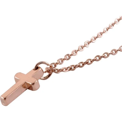 Afbeelding van Behave Dunne ketting met hanger kruisje rosé kleur