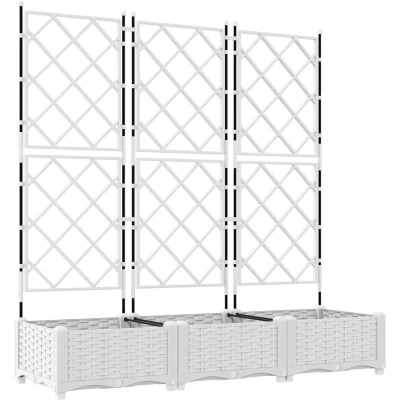 Afbeelding van vidaXL Tuinplanten Wit Kunststof 120 x 40 125,5 cm