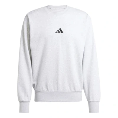 Afbeelding van adidas Heren ESSENTIALS FEELCOZY FLEECE SWEATSHIRT, light grey heather/black, XL
