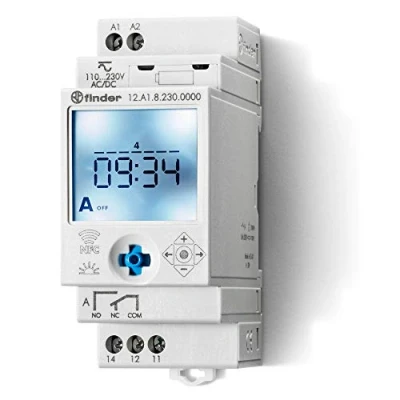 Afbeelding van finder Serie 230.000 1 timer voor DIN rail Bedrijfsspanning: 230 V/AC 12.A1.8.230.000 wisselaar 16A 250