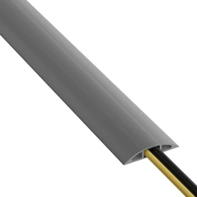 Afbeelding van D Line vloerkabelafwerking, CC 2/9M, lichte kabelafwerking, beschermt kabels en voorkomt struikelen, kabelhouder, kabelmanagement 9 meter (L) kabeldoorvoer 17 mm (B) x (H) grijs