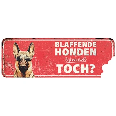 Afbeelding van D&amp;d Home Waakbord Hond Waarschuwingsbord German Shepherd Nl 40x13x0,3cm Rood 1st