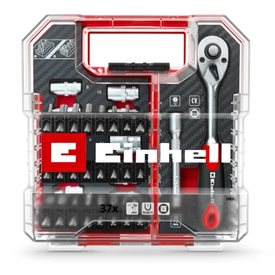 Afbeelding van Einhell L CASE 37 delig bit en ratelset (25 mm bits, ratel, snelwisselbithouder, dopsleutel, adapter, dopsleutelverlenging incl. opbergdoos)
