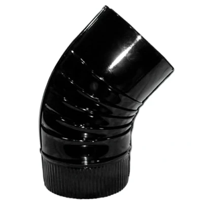 Afbeelding van Elleboog, zwart, geëmailleerd, 100 mm, 45
