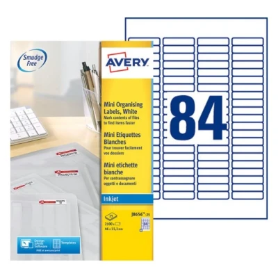 Afbeelding van Etiket Avery J8656 25 46x11.1mm wit 2100stuks
