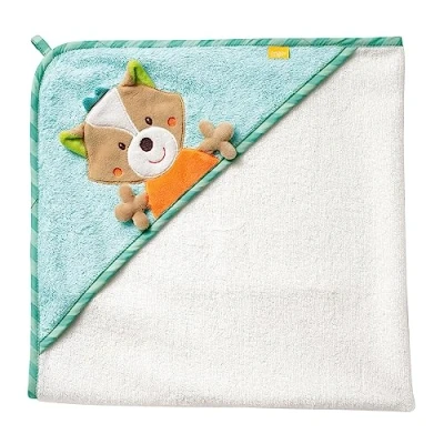 Afbeelding van Fehn 071283 Kapuzenbadetuch Sleeping Forest Bade Poncho aus Baumwolle mit süßem Fuchs für Babys und Kleinkinder ab 0+ Monaten Maße: 80 x cm