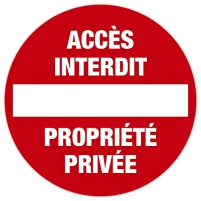 Afbeelding van Exacompta Ref. 67101E 1 rond Bord met Franse tekst &quot; ACCES INTERDIT, PROPRIETE PRIVE&quot; In anti slip behandeld en UV bestendig polypro diameter : 20 cm kleur rood