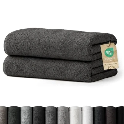 Afbeelding van Blumtal Terry Handdoeken Set 2 x Baddoek 70 140 cm Antraciet