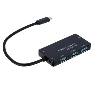 Afbeelding van Akyga AK AD 52 4 poorten USB 3.0 hub activ A stekker 20cm adapter splitter