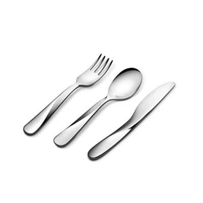 Afbeelding van Alessi Giro Kids collectie UNS06S3, Kinderbestekset in roestvrij staal 18/10. Vork, mes, lepel.