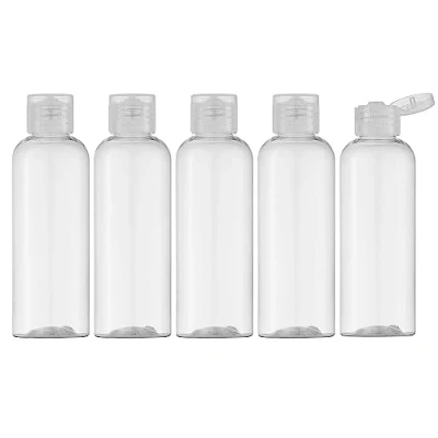 Afbeelding van Toureal 100 ml reisflessenset met flip cap (5 stuks), lege dispenser, plastic flessenset, vulflessen voor cosmetica trechter (transparante afdekking)