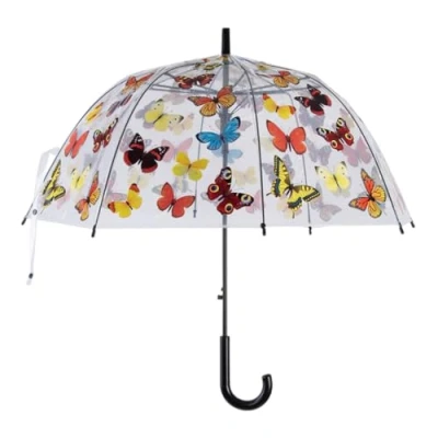Afbeelding van Esschert Design paraplu Vlinders 83 x 81,5 cm PP transparant