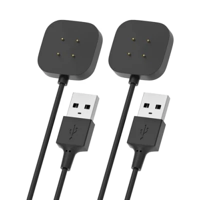 Afbeelding van Bicmice [2 stuks] oplaadkabel compatibel met Fitbit Sense/Fitbit Versa 3, vervangende USB oplader voor Smart Watch Sense/Versa 3