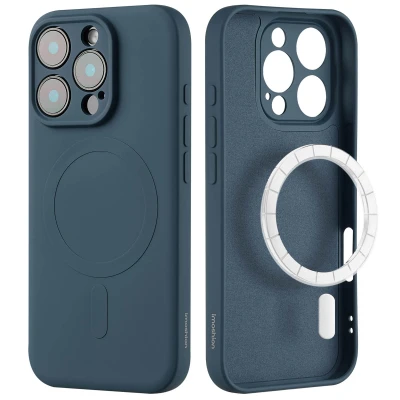 Afbeelding van Apple iPhone 16 Pro MagSafe Hoesje Siliconen en TPU (zacht) imoshion Softcase/Backcover Donkerblauw Telefoonhoesje