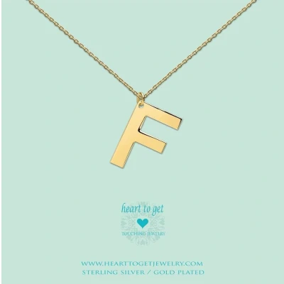 Afbeelding van Heart to Get Big Initial letter F Ketting LB147INF16G