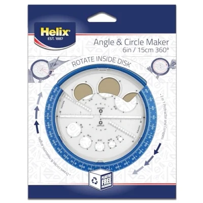 Afbeelding van Helix professionele gradenboog Hoek en cirkeltekenaar 360 Degree gesorteerd