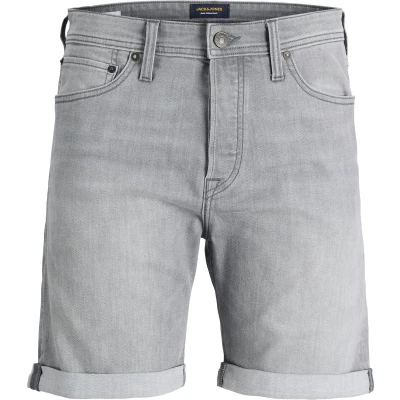Afbeelding van JACK &amp; JONES JJIRICK Jeansshort voor heren, stretch, kort, regular fit, korte broek, bermuda shorts, zomer, denim, effen, zwart, blauw, S, M, L, XL, XXL, Grey Denim (12281169), XL