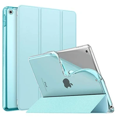 Afbeelding van MoKo Case for New iPad 9th/8th/7th Gen (2021/2020/2019), Soft TPU Translucent Frosted Back Cover Slim Shell Protective with Stand 10.2 inch,Auto Wake/Sleep, Sky Blue