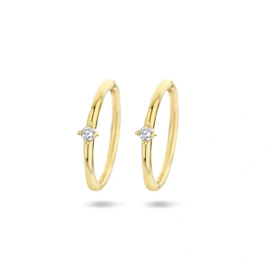 Afbeelding van 14K geelgoud klapoorringen zirkonia 4026905