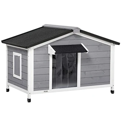 Afbeelding van PawHut Hundehütte mit zu öffnendem Asphaltdach D02 143V01