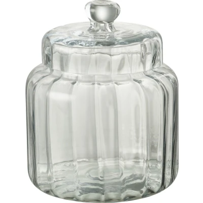 Afbeelding van J Line Voorraadpot Elia Glas Transparant Small