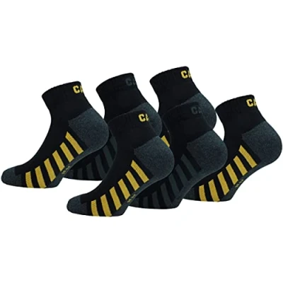 Afbeelding van Caterpillar 6 Paar Sneaker Werk Enkellengte Steunzolen Badstof Binnenzool Katoen (Zwart Grijs, 39 42)