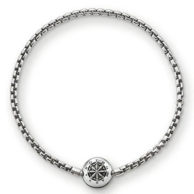 Afbeelding van Thomas Sabo Unisex armband Karma Beads zwart 925 sterling zilver KA0002 001 12, 15,00 cm, email, zonder steen