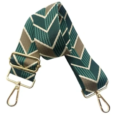Afbeelding van schouderriem voor tas, 5 cm, brede riem, schoudertas, verstelbaar, schouderriem, handtas, met goudkleurige gesp, dames, doe het zelf, accessoires (groen/kaki), 06
