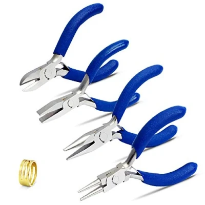 Afbeelding van SPEEDWOX 3 Inches Sieraden Tangen Set Professionele Kralen Gereedschap 4 Stks Mini Ketting Neus Tang Ronde Platte Fijne Diagonale Micro Precisie Craft Reparatie Kit Kleine Maat