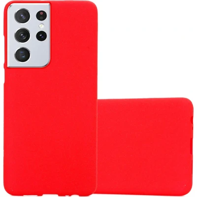 Afbeelding van Cadorabo Hoesje geschikt voor Samsung Galaxy S22 ULTRA in FROST ROOD Beschermhoes gemaakt van flexibel TPU silicone Case Cover