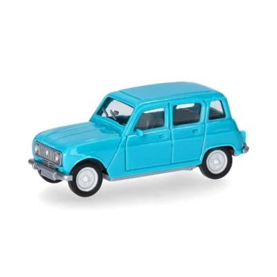 Afbeelding van herpa 020190 009 modelauto Renault R4, miniatuur op schaal 1:87, verzamelstuk, Made in Germany, model van kunststof, kleur: turquoise miniatuurmodel