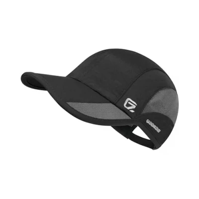 Afbeelding van GADIEMKENSD Ongestructureerde sneldrogende sportpet, buiten, zonbescherming, unisex, Zwart, 6 7/8/7 3/8