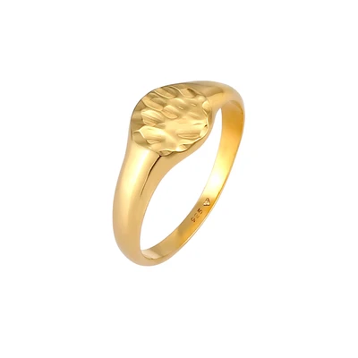 Afbeelding van Elli Vintage Basic Design Ring goldcoloured, Dames, Maat: 54, Gold coloured